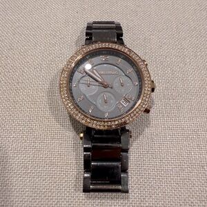Michael Kors Hematite and Rose Chronograph Gold Watch